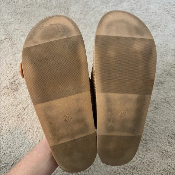 Universal Thread Tan and Natural Woven Double-Buckle Slide Sandals - Picture 6 of 6